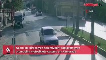 Dönüş yapamayan otomobil motosiklete çarptı