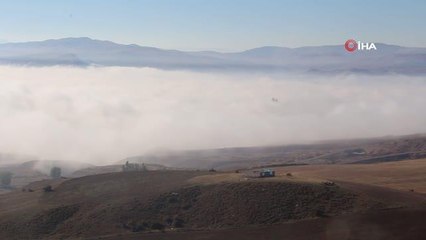 Sis denizi görenleri adeta mest etti