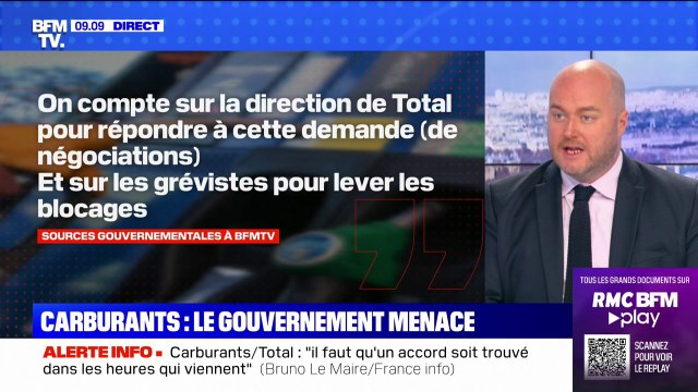 Carburants: le gouvernement menace d'intervenir si les blocages ne sont pas levés sans délai