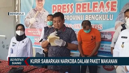 Télécharger la video: Tim BNNP Bengkulu Tangkap Kurir Narkoba yang Selundupkan Ratusan Pil Ekstasi ke Dalam Paket Makanan