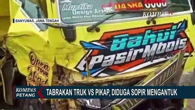 Tabrakan Truk dan Pikap di Banyumas, Kecelakaan Diduga Sopir Salah Satu Kendaraan Mengantuk!