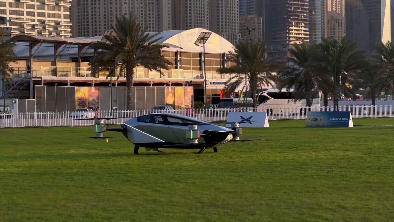 World’s first public flight eVTOL flying car X2 Dubai
