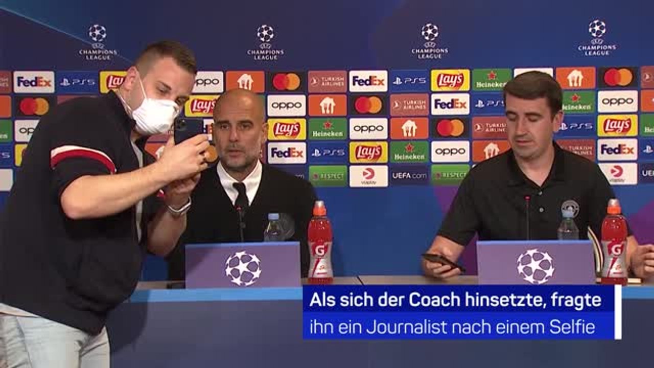 Merkwürdiger moment für pep: reporter will selfie