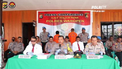Polres Waropen Gelar Konferensi Pers Tahap II Perkara Korupsi Pembangunan Asrama Putra Mahasiswa Waropen