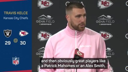 Télécharger la video: Kelce vows to maintain 'never stop' mentality after record-breaking performance