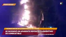 Se incendió un aparente depósito clandestino de combustible