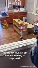 Picking up my daughter from her first day at nursery