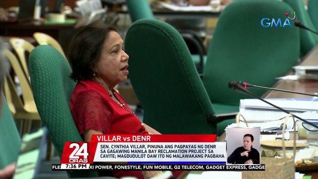 Sen. Cynthia Villar, pinuna ang pagpayag ng DENR sa gagawing Manila Bay Reclamation Project sa Cavite; magdudulot daw ito ng malawakang pagbaha | 24 Oras