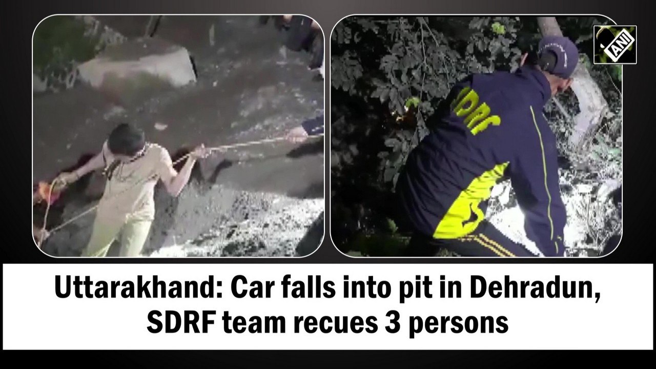 Uttarakhand Car falls into pit in Dehradun, SDRF team recues three