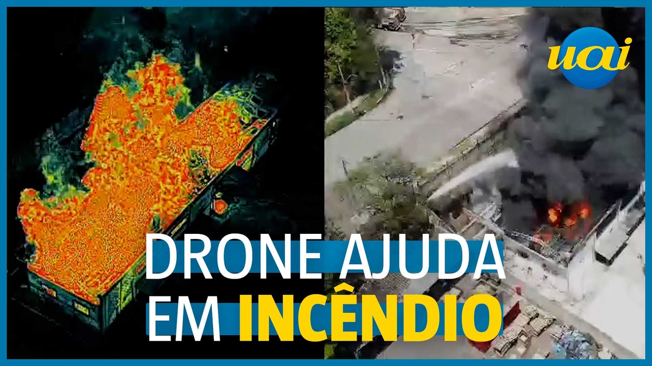 Drone auxilia bombeiros em combate a incêndio em fábrica