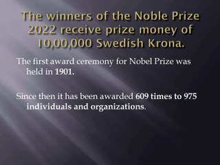 NOBEL PRIZE WINNER LIST 2022
