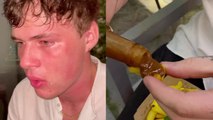 'Why is it SO spicy?' - Guy tries INSANELY HOT sauce and couldn't handle the heat