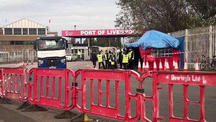 Port of Liverpool: Dockers walk out in a dispute over pay