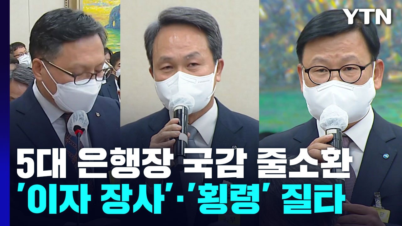 5대 은행장 국감 줄소환...'이자 장사'·'횡령' 질타 / YTN