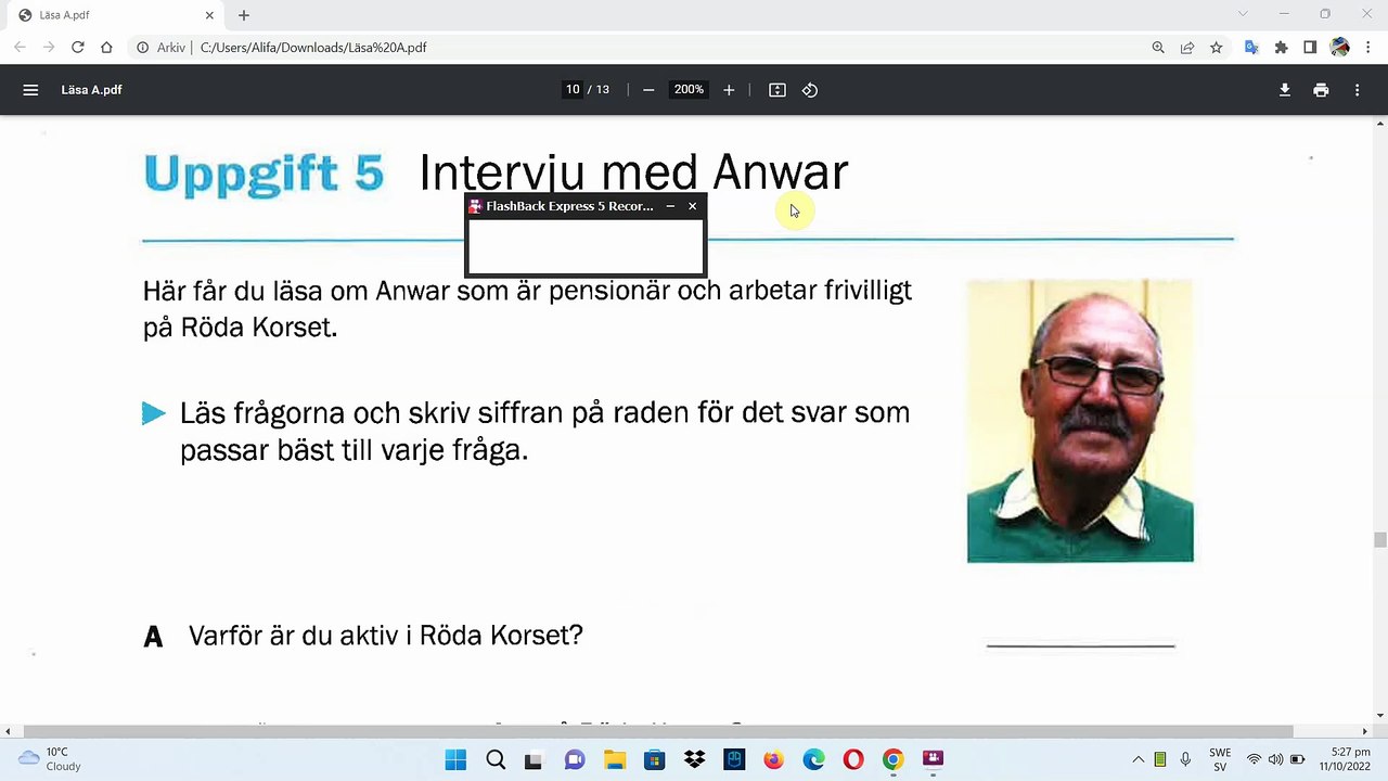Nationella prov Läsförståelse Sfi Kurs D 2012 - اختر الإجابة الصحيحة وحدد ترتيب الجمل