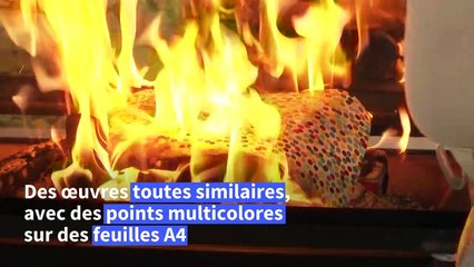 Damien Hirst brûle ses peintures dans sa galerie londonienne