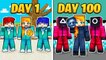 I Survived 100 DAYS in Minecraft SQUID GAME!