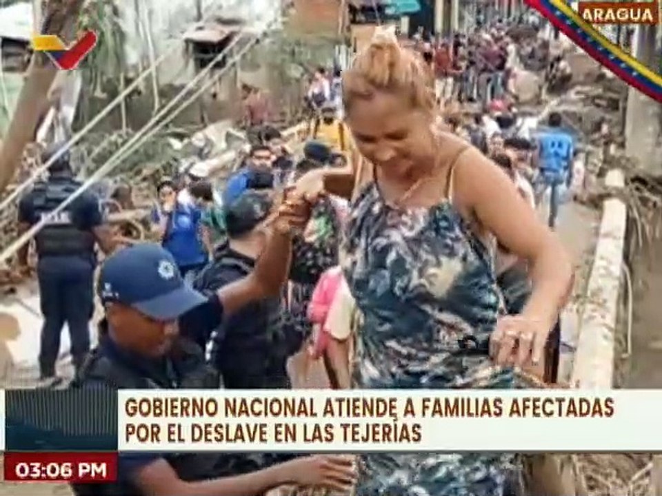 Cuadrillas realizan trabajo de limpiezas en mcpio. Santo Michelena por el deslave en las Tejerías