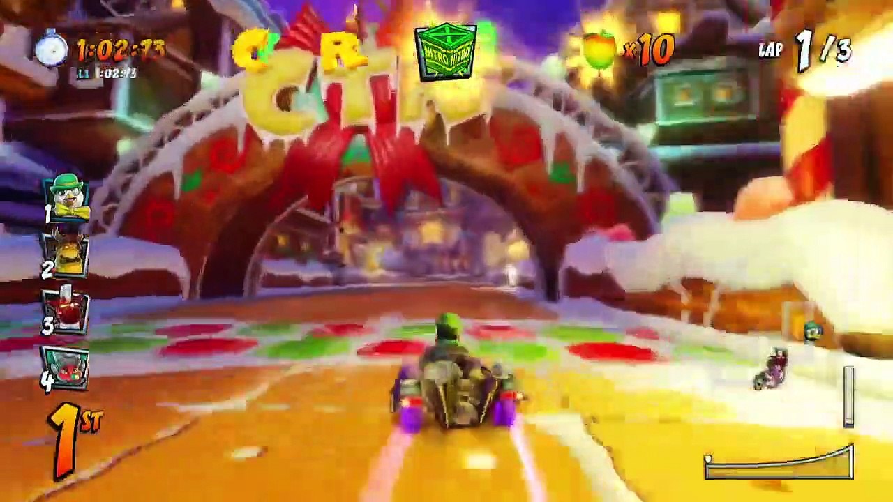 Gingerbread Joyride CTR Challenge Gameplay - Crash Team Racing Nitro-Fueled