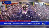 Papa Francisco envía mensaje por salida de la imagen del Señor de los Milagros