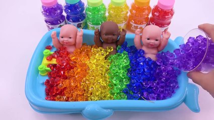 Satisfying Video _ Rainbow Mixing Candy in 3 Magic BathTubes with M&M's & Cutting Slime ASMR