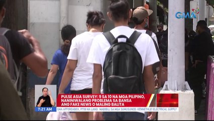 Pulse Asia Survey: 9 sa 10 na mga Pilipino, naniniwalang problema sa bansa ang fake news o maling balita | UB