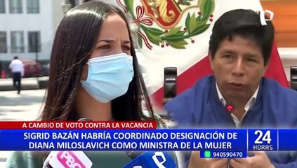 Sigrid Bazán habría gestionado designación de Diana Miloslavic como ministra de la Mujer