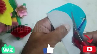Diy papper flower make easy wall hanging decorations craft _imran mallah crafts