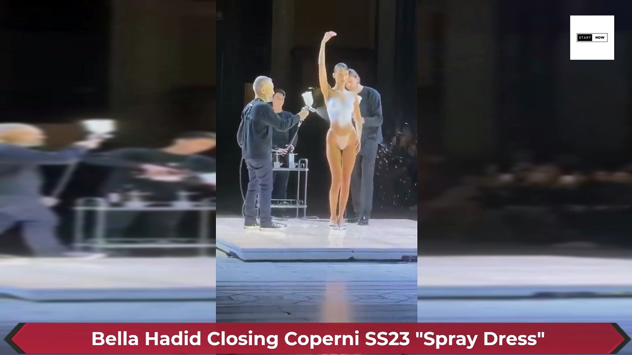 Bella Hadid Closing Coperni SS23 "Spray Dress"