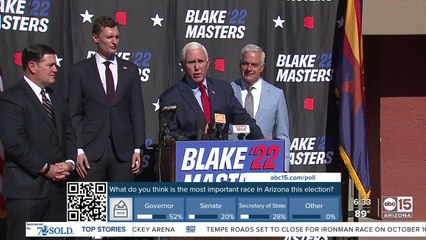 Скачать видео: Former Vice President Mike Pence endorses Blake Masters for Senate