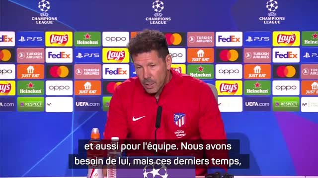 Groupe B - Simeone évoque la frustration de Joao Felix