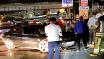 Fatih'te otomobilin çarptığı araçtaki 3 hakem yaralandı