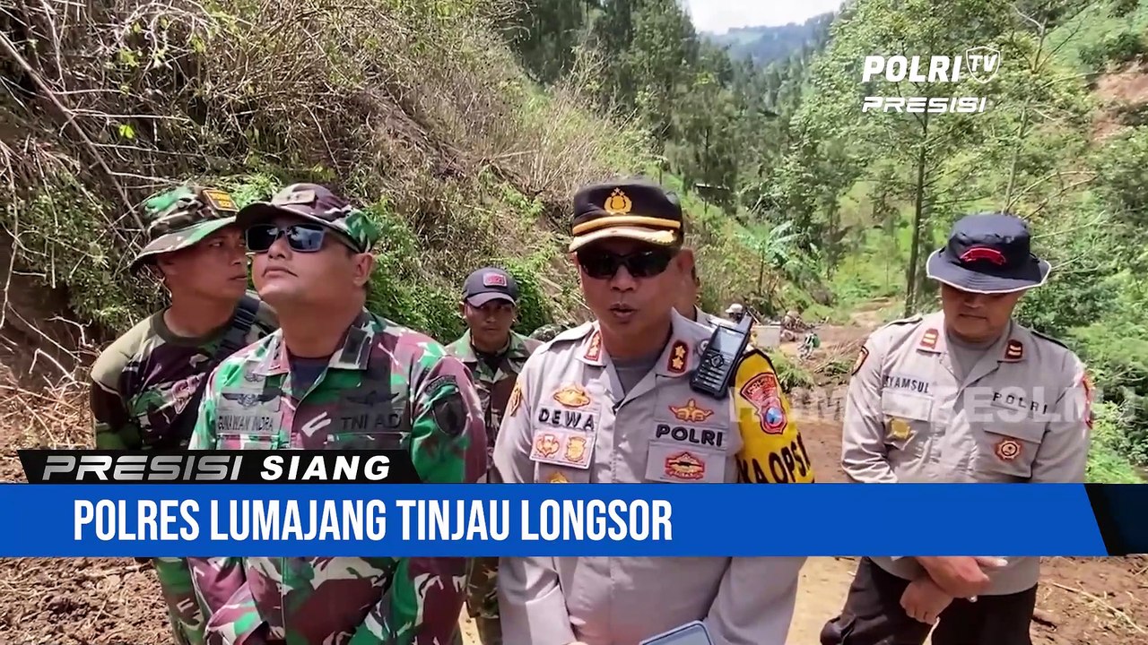 Polres Lumajang Tinjau Longsor Di Jalur B29 Agrosari-Senduro