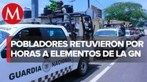 Pobladores de Tancítaro, Michoacán, retuvieron a 6 elementos de la Guardia Nacional