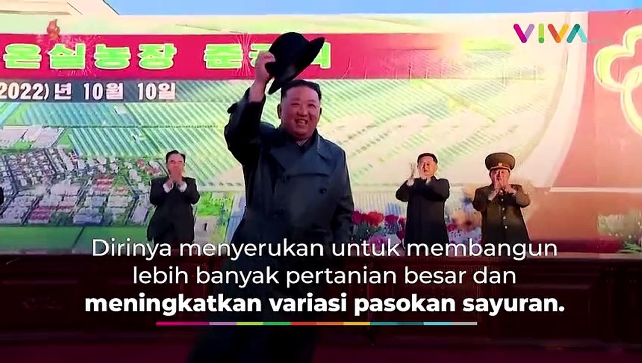 Senyum Kim Jong-un Resmikan Bangunan Rumah Kaca