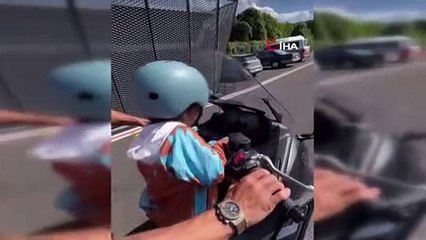 Kenan Sofuoğlu’nun 3 yaşındaki oğlu pistte 560 cc'lik motosikleti tek başına sürdü: Tedbir elden, takdir Allah’tan