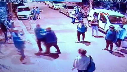 Etiler'de güvenlik görevlisine darp kamerada