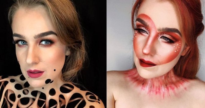 Cette artiste utilise son visage comme une toile et réalise d'incroyables illusions d'optique avec du maquillage