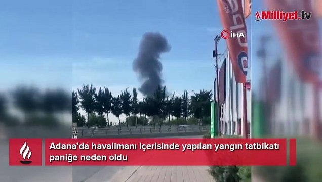 Adana Havalimanı'nda korkutan yangın tatbikatı