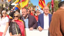 Multitudinaria manifestación por las calles de Barcelona para celebrar la Hispanidad