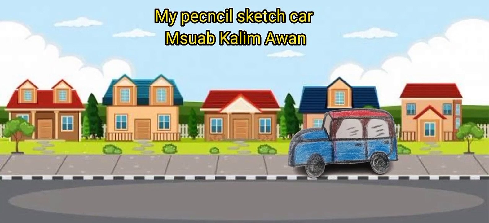 My pencil sketch car experiment how motion to your cartoon character _ Musab Kalim Awan