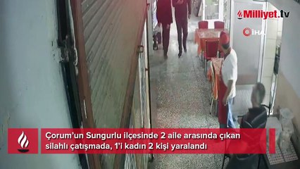 2 kişinin yaralandığı silahlı kavga kamerada