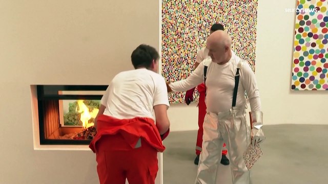 Damien Hirst burns paintings to raise fundamental question about essence of art