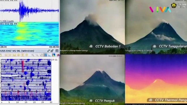 NGERI! Puncak Gunung Merapi Disambar Petir, Kok Bisa?