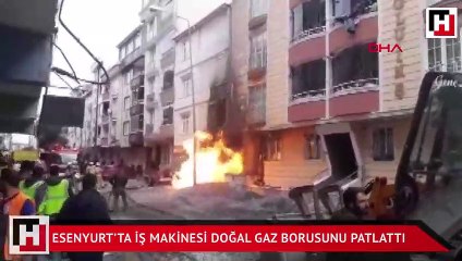 Esenyurt’ta iş makinesi doğal gaz borusunu patlattı