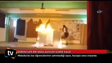 Öğrenciler bir anda alevler içinde kaldı