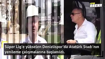 Denizli Atatürk Stadı'nda yenileme çalışmaları başladı