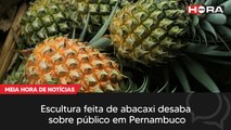 Escultura feita de abacaxi desaba sobre público em Pernambuco