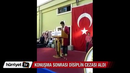 Berkin Elvan ve Ali İsmail'i andığı konuşma sonrası disiplin cezası aldı