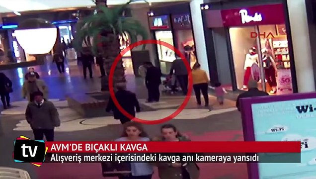 Alışveriş merkezindeki bıçaklı kavga kameralarda